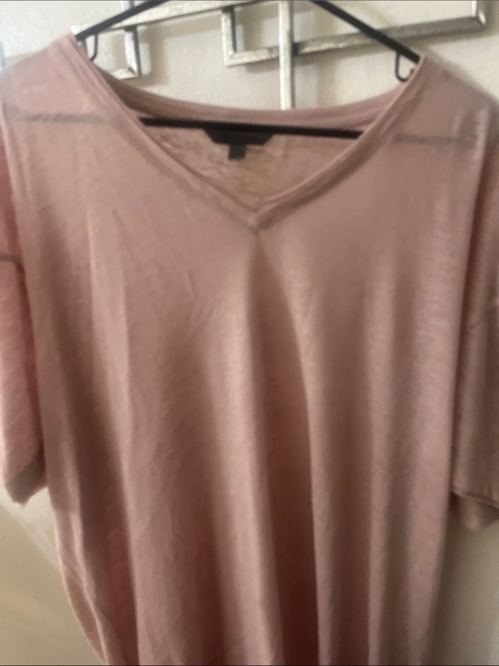 John Varvatos V-Neck Short Sleeve Top - Dusty Rose